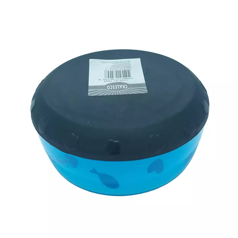 Comedouro Chalesco Cat Deluxe para Gatos Azul Tamanho M