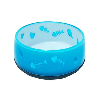Comedouro Chalesco Cat Deluxe para Gatos Azul Tamanho M